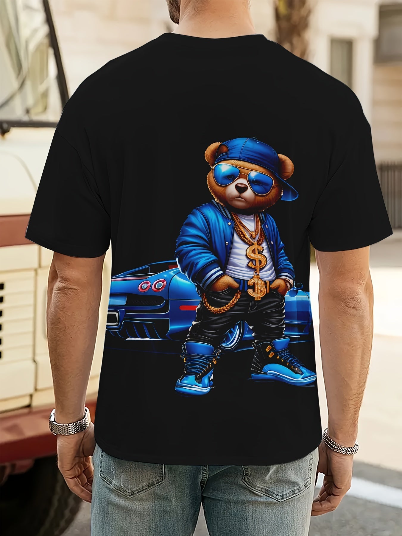 T-shirt - Cool Bear Printed Casual Round Neck