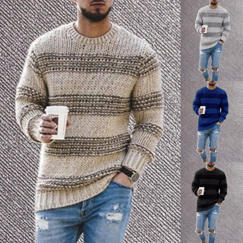 Men Round Neck Pullover Sweater