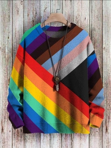 3D Digital Printing Wool-like Knitted Color Dopamine Sweater