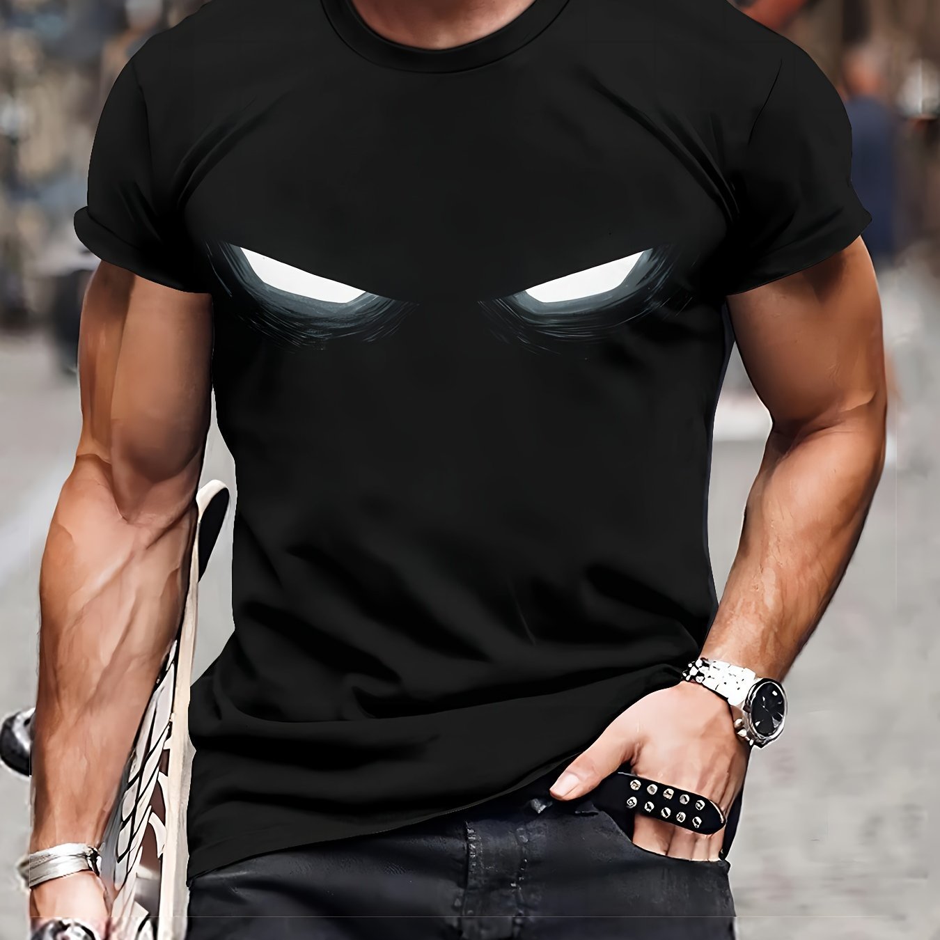 3D Glowing Eye Print T-Shirt