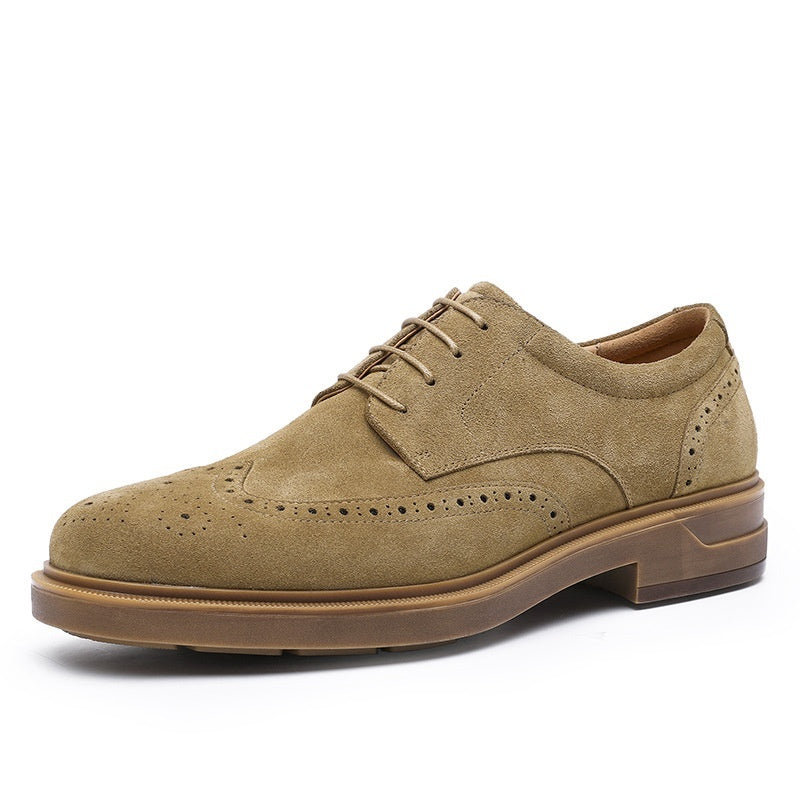 Vintage Engraving Suede Leather Breathable Shoes Men